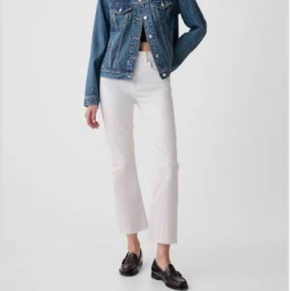 Gap Kick Fit High Rise White Jeans